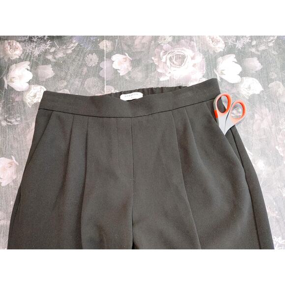 Aritzia Babaton Cohen Pants Cropped Tailored Fit Pleated Twill Black Womens Sz 4 - Picture 5 of 8